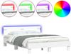 vidaXL Bettgestell mit Kopfteil und LED-Beleuchtung Weiß 150x200 cm 3207539 Bild 2