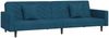 vidaXL Schlafsofa 2-Sitzer mit 2 Kissen Blau Samt 375917 Bild 2