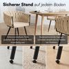 skølm 'Sudri' Esszimmerstühle, 2er Set, creme beige, gepolstert mit Samtbezug, bis 120 kg belastbar, höhenverstellbar Bild 5