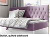 MEBLINI Kinderbett mit Bettkasten FILIPPO 2 80x200 – H3/Lila Samt Gepolstert Einzelbett mit Matratze - Polsterbett mit Stauraum - Bett mit Kopfteil – Stauraumbett Bild 3