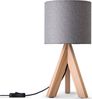 Paco Home Tischleuchte BAJO CANVAS UNI COLOR, ohne Leuchtmittel, Dreibein massiv Holz, Textilschirm uni Leinen, Ø 17 cm, H. 35 cm Bild 2
