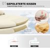 Armloser Bürostuhl 63x67x83-93 cm mit Rollen, Kunstleder und Zusatzkissen, Beige Bild 3