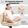 Armloser Bürostuhl 63x67x83-93 cm mit Rollen, Kunstleder und Zusatzkissen, Beige Bild 4