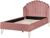 Bett mit Lattenrost Samtstoff AMBILLOU 120 x 200 cm Rosa Bild 4