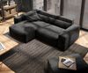 Ecksofa Sirpio 230x155 cm Mikrofaser Schwarz Recamiere variabel mit Hocker Bild 4