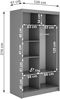 Schwebetürenschrank WALENCJA mit Spiegel & Lacobel-Glas, moderner Kleiderschrank, Breite 120 cm, High-Gloss Design - Grau Bild 5