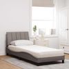 vidaXL Bett mit Matratze "Hanko" Taupe 90x190 cm Stoff 3310500 Bild 3