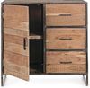 Kommode Reminia aus Akazienholz, klassischer Stil, natur, 90 cm breit, Metallgestell in Grau Bild 2