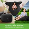 Green Bean® 2er Set XXL Sitzsack "Square+Stay" inkl. Poufmit mit EPS-Perlen - Riesensitzsack 140x180 Liege-Kissen Bean-Bag Chair - Schwarz Bild 4