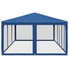 vidaXL Partyzelt mit 10 Mesh-Seitenteilen Blau 6x4 m HDPE 4010067 Bild 4