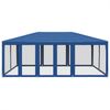 vidaXL Partyzelt mit 10 Mesh-Seitenteilen Blau 6x4 m HDPE 4010067 Bild 3