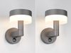 2er Set LED Außenwandleuchten mit Bewegungsmelder in Anthrazit, Höhe 22cm Bild 3