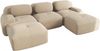 3-Sitzer Sofa 298×178×75 cm aus Cordstoff rahmenlos modular mit 2 Ottomanen, beige Bild 5