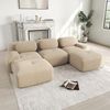 3-Sitzer Sofa 298×178×75 cm aus Cordstoff rahmenlos modular mit 2 Ottomanen, beige Bild 3
