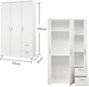 Kleiderschrank >Christian< in Weiß - 115x191x55cm (BxHxT) Bild 5