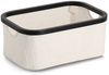 ZELLER 14551 Aufbewahrungskorb aus Polyester/Bambus, CREME/SCHWARZ ca. 38 x 26 x 16 cm Bild 2