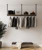 RSR Hangers Kleiderstange Garderobenleiste Kleiderstange Garderobe „DIEK“ mit Eichenholz Ablage Bild 2
