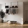 RSR Hangers Kleiderstange Garderobenleiste Kleiderstange Garderobe „DIEK“ mit Eichenholz Ablage Bild 3