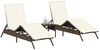 vidaXL Sonnenliegen 2 Stk. mit Tisch Braun Poly Rattan 4002711 Bild 3