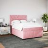 vidaXL Boxspringbett mit Matratze Rosa 160x200 cm Samt 3293265 Bild 4