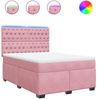 vidaXL Boxspringbett mit Matratze Rosa 160x200 cm Samt 3293265 Bild 2