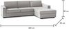 Dmora Sofa mit Halbinsel Assobasso, Ecksofa, Sofa mit Stauraum-Halbinsel rechts, schmale Armlehnen, 100 % Made in Italy, 260 x 95 x 90 cm, Grau Bild 3