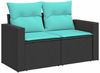 vidaXL 8-teiliges Gartensofa-Set mit Kissen, schwarzes Polyrattan 3267427 Bild 4