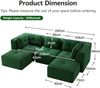 Flieks 3-Sitzer Modulares Sofa mit 2x Hocker, Cloud Sofa Cord rahmenlos, Lounge Sofa bodennah, mit breiten Armlehnen, Grün Bild 4