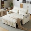 Klappbares Schlafsofa, Multifunktionssofa mit Schlaffunktion, Schlafsofa mit Getränkehalter und Kissen, geeignet für Wohnzimmer, Schlafzimmer, Beige Bild 3