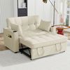 Klappbares Schlafsofa, Multifunktionssofa mit Schlaffunktion, Schlafsofa mit Getränkehalter und Kissen, geeignet für Wohnzimmer, Schlafzimmer, Beige Bild 4