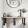 vidaXL Waschbeckenregal Wandmontage Stahl und Akazienholz 3302891 Bild 3