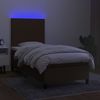 vidaXL Boxspringbett mit Matratze & LED Dunkelbraun 90x200 cm Stoff 3134688 Bild 4