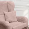 Ohrensessel mit Hocker Landhausstil Polster-TV-Lesesessel Cordstoff Rosa Bild 5