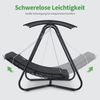 M MCombo Hollywoodschaukel mit Liegefunktion, Schaukelliege Outdoor, Gartenliege Wetterfest, Gartenschaukel mit Sonnendach & Extradickem Sitzkissen, Sonnenliege 167x155x173 cm, 8012 (grau) Bild 3