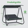 M MCombo Hollywoodschaukel mit Liegefunktion, Schaukelliege Outdoor, Gartenliege Wetterfest, Gartenschaukel mit Sonnendach & Extradickem Sitzkissen, Sonnenliege 167x155x173 cm, 8012 (grau) Bild 5