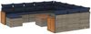 vidaXL 13-teiliges Gartensofa-Set mit Kissen, grau, Polyrattan 3228273 Bild 2