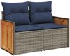 vidaXL 13-teiliges Gartensofa-Set mit Kissen, grau, Polyrattan 3228273 Bild 5