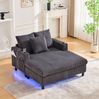 Relaxsessel Cord mit USB-Anschluss & Getränkehaltern, 142 x 128 x 85 cm, Dunkelgrau Bild 2