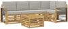 vidaXL Outdoor-Sofagarnitur 6 pcs Weiß und Hellgrau 59 x 59 x 37 cm 3391886 Bild 2