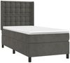 vidaXL Boxspringbett mit Matratze & LED Dunkelgrau 90x200 cm Samt 3139782 Bild 4