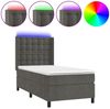 vidaXL Boxspringbett mit Matratze & LED Dunkelgrau 90x200 cm Samt 3139782 Bild 2