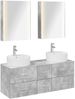 vidaXL Badezimmermöbel-Set 5 pcs Betongrau Ingenieurholz und Glas 3406930 Bild 2