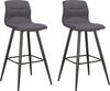 byLIVING Barhocker Simone 2er-Set / Moderner Barhocker in Webstoff anthrazit / mit Rückenlehne / Gestell pulverbeschichtet in schwarz / B 42, H 103, T 51 cm, Grau Bild 2