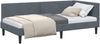 vidaXL Eckbettgestell mit Kopfteil Dunkelgrau 100 cm x 200 cm Samt 42016237 Bild 2
