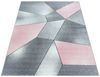 SIMPEX24 Teppich Geometrisch Design, Läufer, Höhe: 10 mm, Modern Kurzflor Teppiche Geometrisch Design Rosa Teppich Wohnzimmer Bild 4
