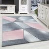 SIMPEX24 Teppich Geometrisch Design, Läufer, Höhe: 10 mm, Modern Kurzflor Teppiche Geometrisch Design Rosa Teppich Wohnzimmer Bild 5
