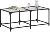 vidaXL Couchtisch mit Glasplatte Transparent 98,5x50x40 cm Stahl 845978 Bild 3