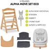 Hauck Hochstuhl Alpha Move Natur - Light Grey / Charcoal, Holz Babystuhl ab Geburt mit Neugeborenensufsatz, Sitzkissen, Essbrett Bild 2