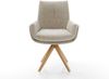 Drehstuhl Clea-Flex Webstoff Soft Beige Holzgestell kantig Natur 180° drehbar Bild 2