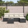 vidaXL Gartensofa-set mit Kissen 6 pcs Schwarz und Creme Poly-Rattan 3358866 Bild 3